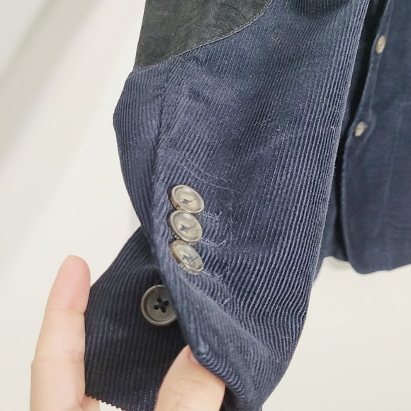 Matinique | Mens Blue Corduroy Blazer Jacket Navy Blue Pockets Preppy Staple 42 - Picture 2 of 11